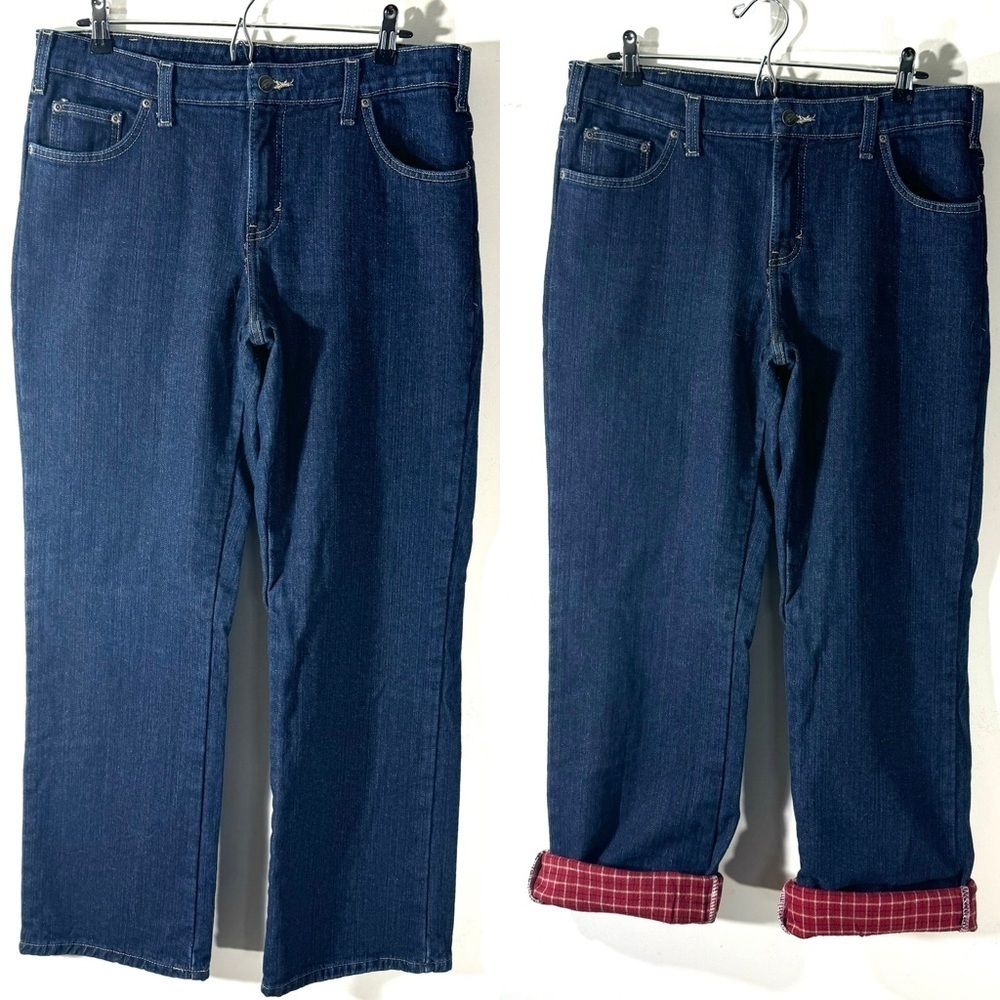 Dickies Women's Denim Flannel Lined Straight Leg Jeans